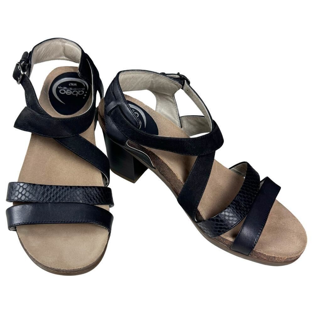 ABEO B.I.O.system Sandals Womens Size 7N Black Neutral "BIANA" Strappy Heels - Picture 5 of 11